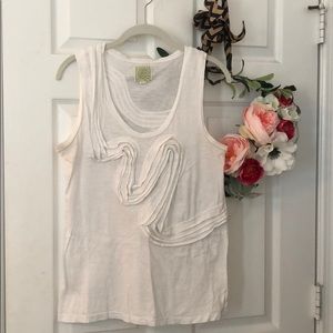 Anthropologie Little Yellow Button Tank Top
